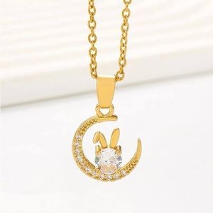 Gold bunny necklace